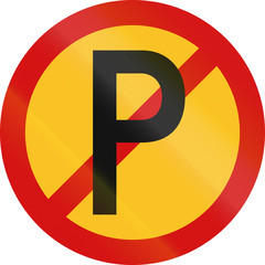 Temporary No Parking sign used in South Africa