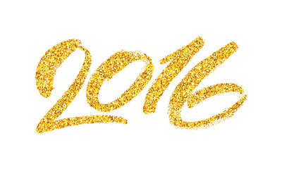 New Year 2016 gold glittering