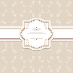 Pattern background with label and ribbon.