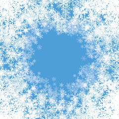 Background and White Snowflakes.