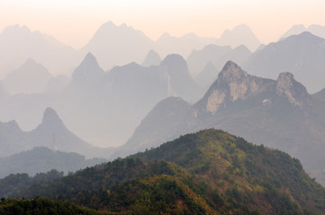 Guilin Yaoshan Mountain, China..