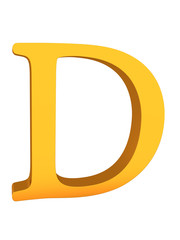 Obraz premium Gold Letter 'D' Alphabet Text