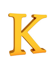 Gold Letter 'K' Alphabet Text