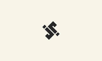 letter j, jj, js, simple logo