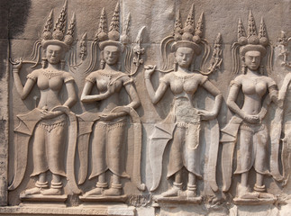 Apsara Dancers Stone Carving