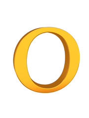 Gold Letter 'O' Alphabet Text