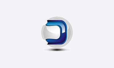 letter d globe logo