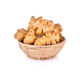 Jerusalem artichoke on  white background