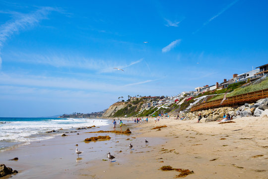 summer beach scene, California USA - Powered by Adobe