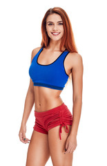 Fototapeta premium slim Aerobics fitness woman portrait