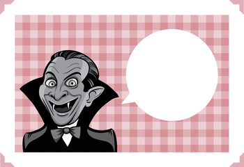 Halloween greeting card with vampire character