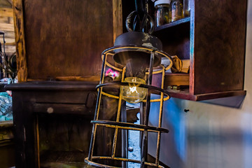 Fototapeta na wymiar Antique Lamps with Edison Light Bulbs