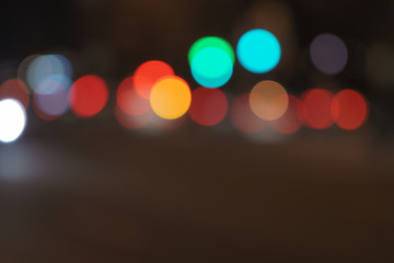 blurred car lights in night time