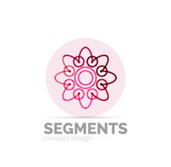 Abstract geometric linear hipster floral icon, frame design, flat style