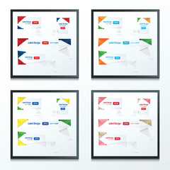 Origami label design set 4 style