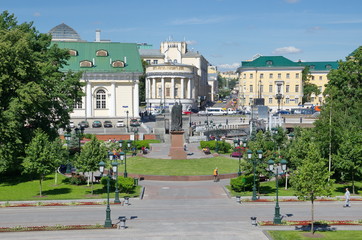 Moscow, Russia - June 18. Top view on the Alexander garden