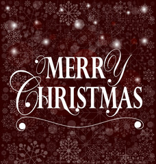 Christmas Greeting Card. Merry Christmas lettering, vector illus