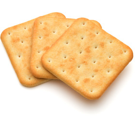 Dry cracker cookies isolated on white background cutout