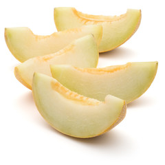 melon slices isolated on white background cutout