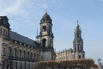 Fototapeta na wymiar View towards Dresden Court of Appeal and Cathedral, Saxony, Germ