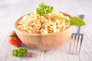 bowl with barley grain