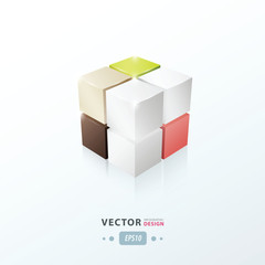 3D Cube. Vector illustration for your design.
