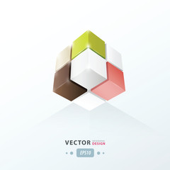 3D Cube. Vector illustration for your design.