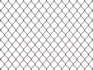 Fence from rusty mesh