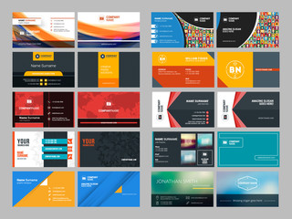 Set of Modern Creative and Clean Business Card Design Print Templates. Flat Style Vector Illustration