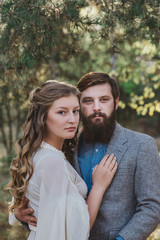 beard man and nice woman portrait