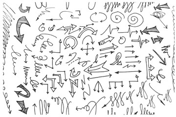 Drawing doodle pattern seamless with arrow sketch