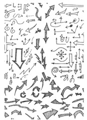 Drawing doodle pattern seamless with arrow sketch