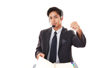 ガッツポーズのオペレーター