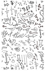 Fototapeta na wymiar Drawing doodle pattern seamless with arrow sketch