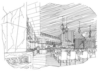 restaurant Bathroom design of sketch design- Stock Image