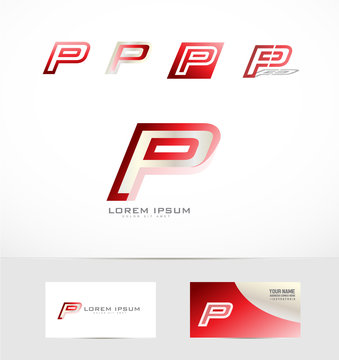 Letter P Red Logo Icon