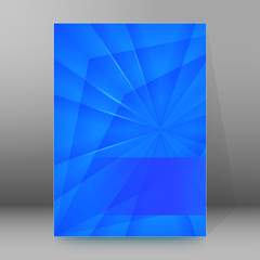 blue crystal background brochure cover page layout