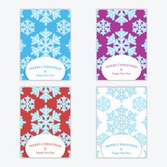 Christmas and New Year's backgrounds with snowflakes