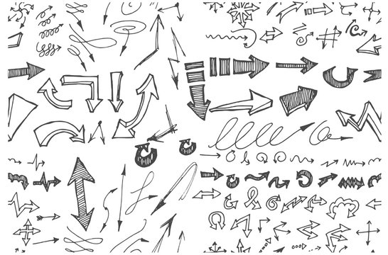doodle pattern seamless with arrow sketch