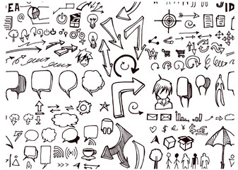 doodle pattern seamless with business sketch