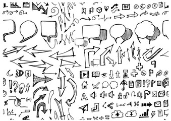 doodle pattern seamless with business sketch