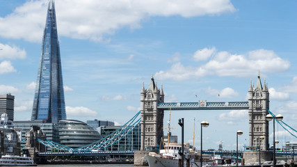 Tower Bridge with Shard building, London