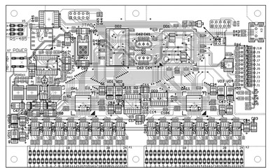 Monochrome topology of a printed circuit board
