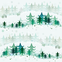 Seamles background with winter landscape