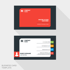 Creative and Clean Business Card Vector Print Template. Flat Style Vector Illustration. Stationery Design