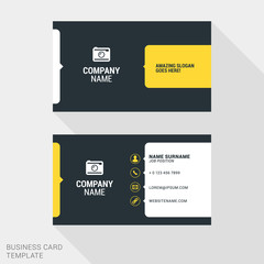 Creative and Clean Business Card Vector Print Template. Flat Style Vector Illustration. Stationery Design