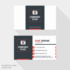 Creative and Clean Business Card Vector Print Template. Flat Style Vector Illustration. Stationery Design