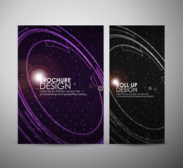 Brochure business design abstract Modern technology circles template or roll up.