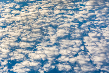blue sky with fluffy clouds in the morning, cloudscape