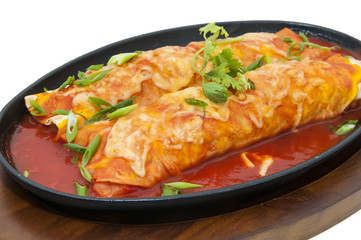 Mexican food restaurant on a white dish